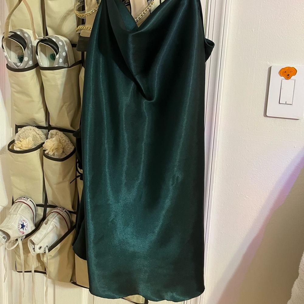Forest Green satin dress